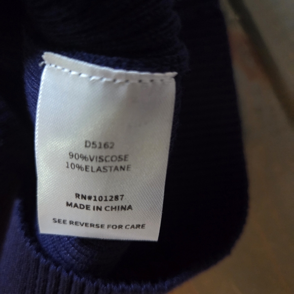 Alexia Admor Navy Ribbed Knit Midi Dress Gold Button Trim Preppy Chic Size M - Picture 6 of 12